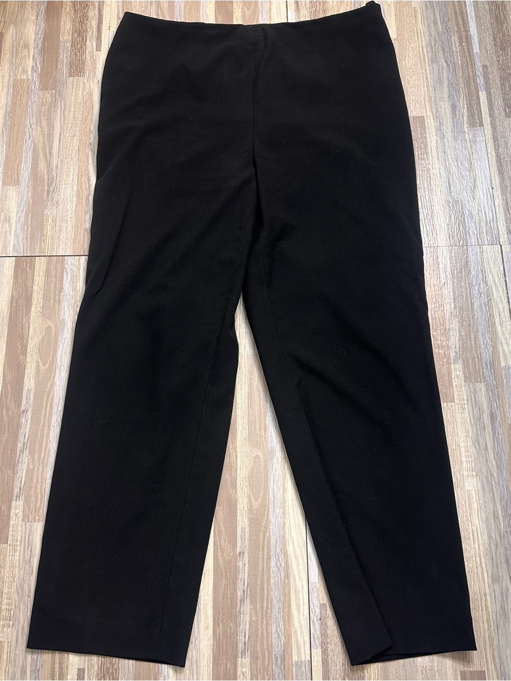 Talbots Black Straight-Leg Side Zip Flat Front Pants Women’s Size 14